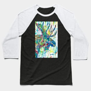 MOOSE watercolor portrait Baseball T-Shirt